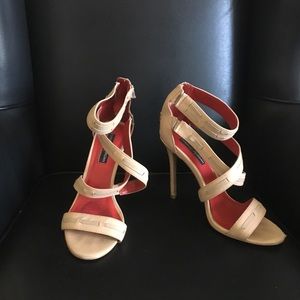 Charles Jourdan Strappy Tan Heels